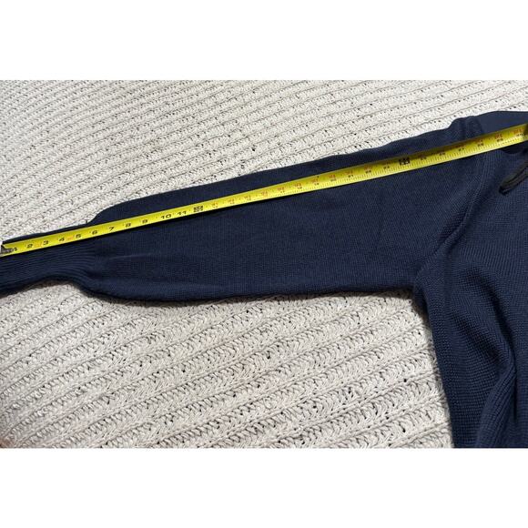 Military Mehlin Estey Sweater V Neck Wool Elbow Patches Air Force Mens 46R Blue - Picture 5 of 8